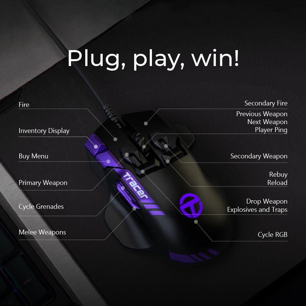 The main mouse buttons are flat, creating a stable platform so you do not nudge the mouse while clicking. Swiftpoint Tracer gaming mouse can be customized so it fits your hand perfectly.